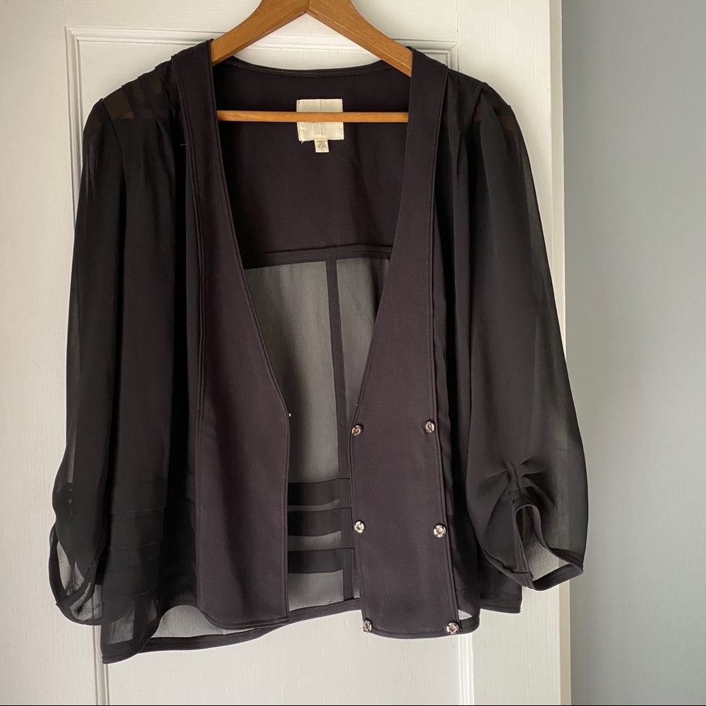 Urban Outfitters Sheer Cardigan, Large, Black